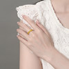 Safir gold ring pure gold car flower star ring gold wave gold beads adjustable women's ring gift