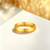Saphire gold ring pure gold 999.9 auspicious gold ring broken ice female ring hammer pattern rich ring gift