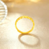 Safir gold ring pure gold 999.9 plaid ring classic lace women's ring diamond plaid live mouth women's ring