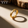 Safir handed down gold ring gold women's ring pure gold 999.9 plain ring ring ancient gold loach back ring ring