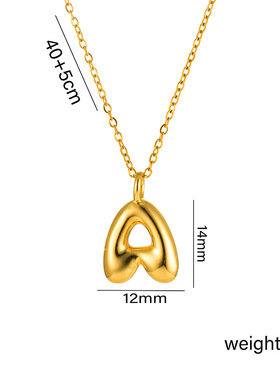 字母吊坠26个字母铜镀18K真金吊坠锁骨链小巧个性独特项链吊坠