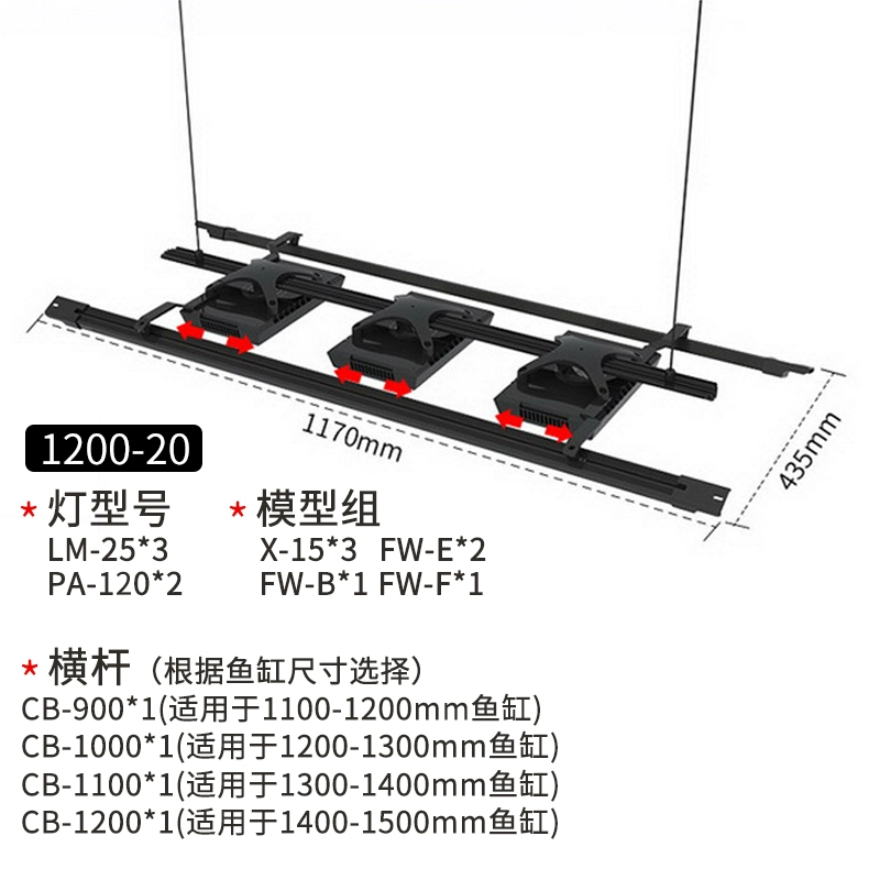 施特驰灯架60 90 120 150 180 200缸/FW系列飞翼模块式组合灯架-图2