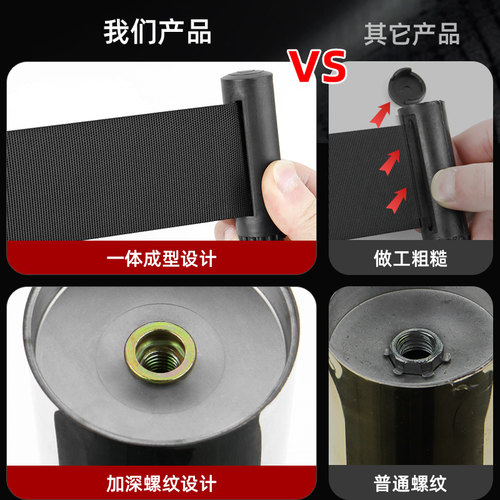 一米线栏杆警戒线围栏银行排队护栏加厚不锈钢伸缩隔离带铁皮底座 - 图1