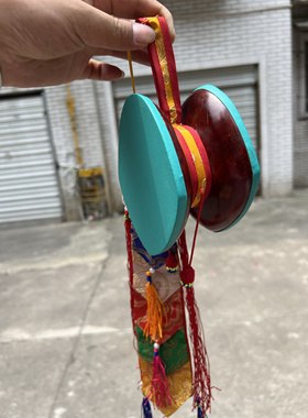 尼泊尔手工木制手鼓法鼓法器断法羊皮鼓小鼓