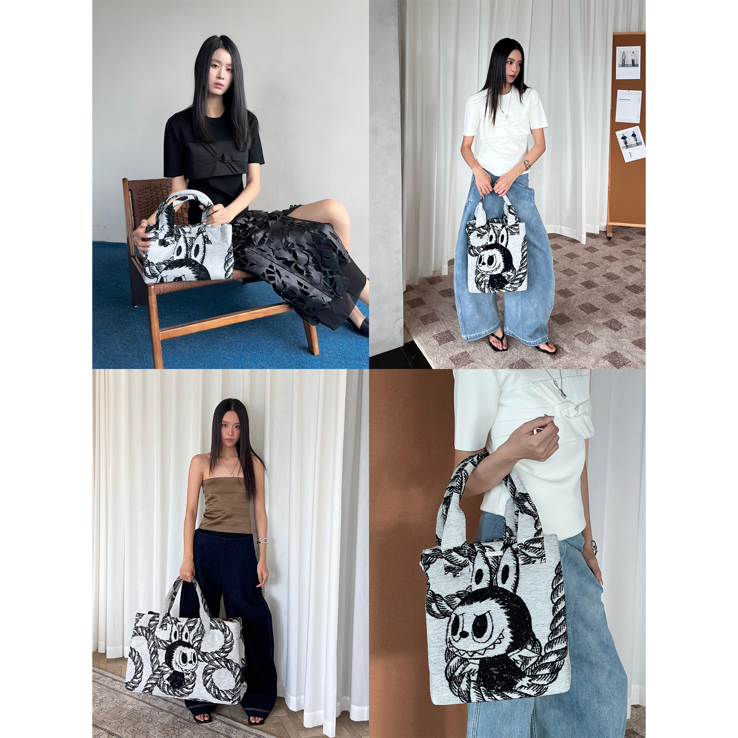 【戚薇同款】PRONOUNCE zimomo 联名款labubu无限绳索环保手提袋,淘宝优惠券,粉丝福利购,淘宝优惠卷