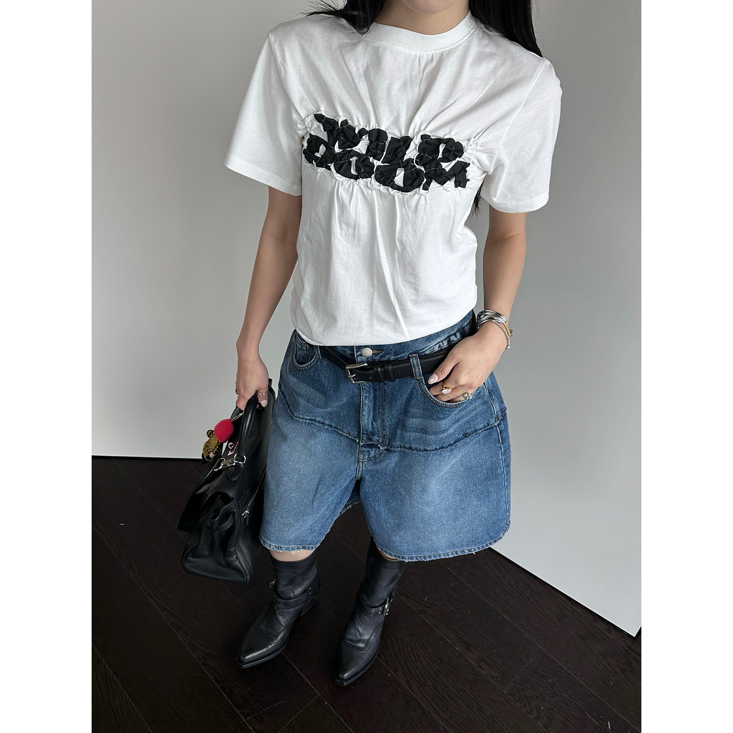 YCH 设计师品牌 26早春新款 休闲百慕大牛仔短裤 SOLSOL买手店,淘宝优惠券,粉丝福利购,淘宝优惠卷