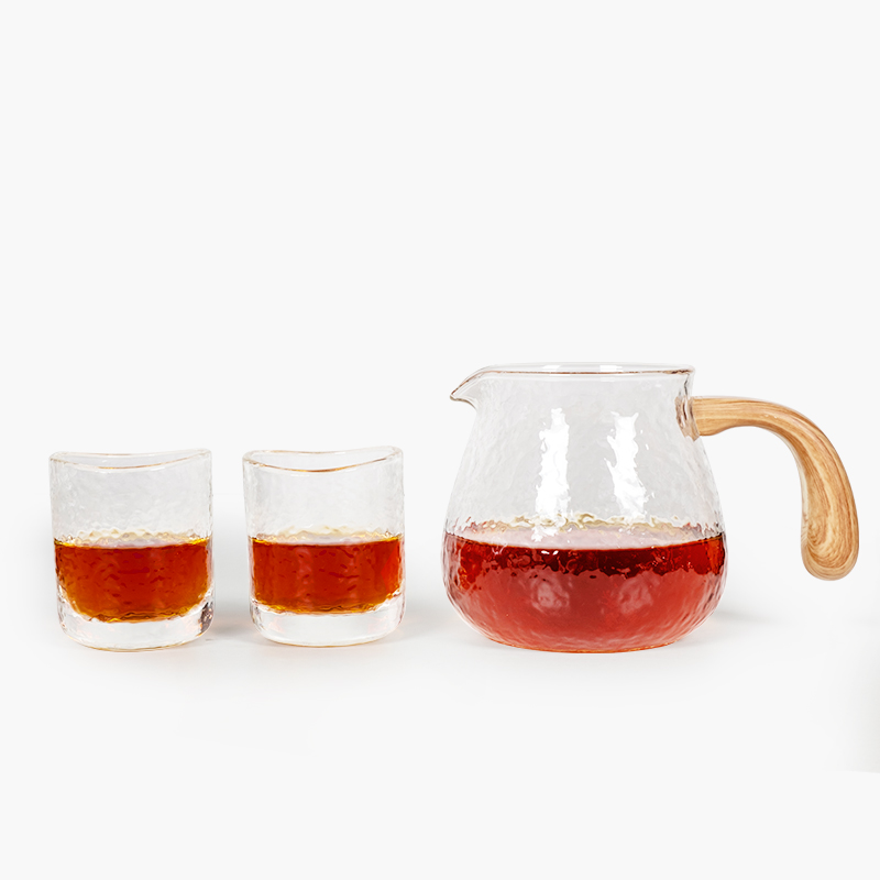 泰摩 日式锤目咖啡家用杯耐热玻璃锤纹分享壶 手冲咖啡玻璃杯茶杯