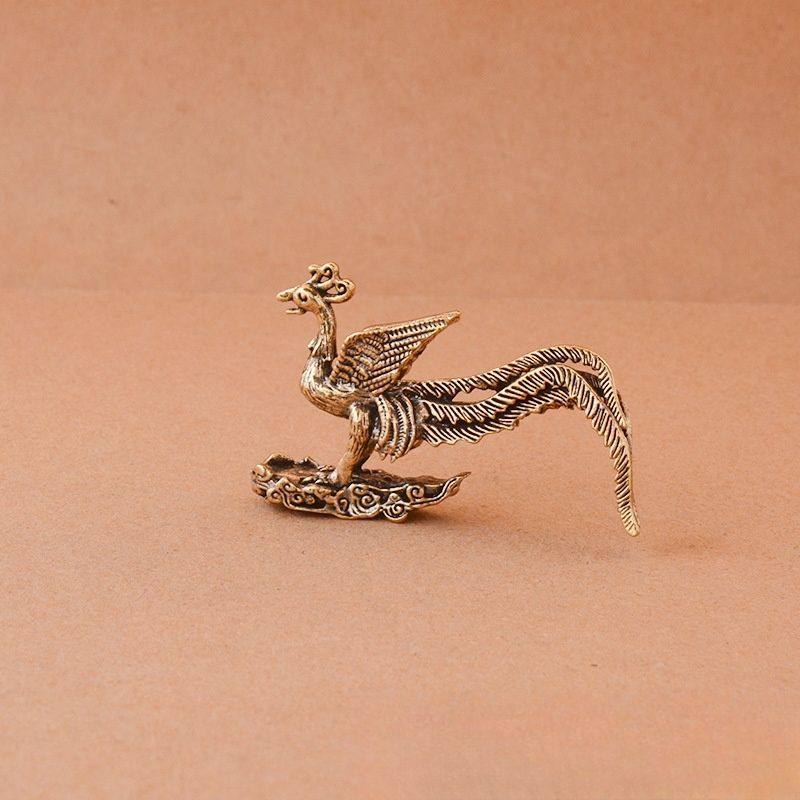 创意黄铜凤凰龙凤呈祥复古黄铜茶宠居家装饰办公室桌面工艺品摆件,淘宝优惠券,粉丝福利购,淘宝优惠卷