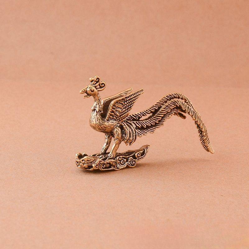 创意黄铜凤凰龙凤呈祥复古黄铜茶宠居家装饰办公室桌面工艺品摆件,淘宝优惠券,粉丝福利购,淘宝优惠卷