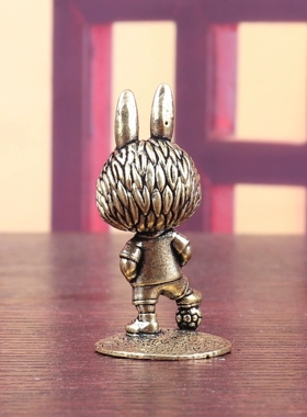 纯黄铜足球小子拉布布labubu