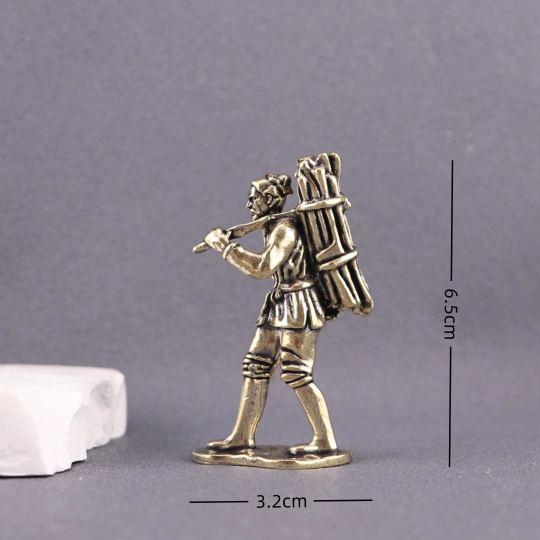 纯黄铜樵夫老头砍柴老人被柴实心复古造景装饰桌面茶宠工艺品摆件,淘宝优惠券,粉丝福利购,淘宝优惠卷