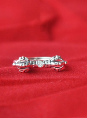 普门庵金刚杵戒指男女款藏式金刚降魔杵六道金刚可调节指环手饰