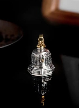 雨渐耳铃铛太极八卦吊坠项链新中式复古民族风挂坠个性霸气卫衣链