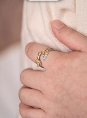 道家七星剑戒指男女款复古民族风开口新中式可调节指环国潮