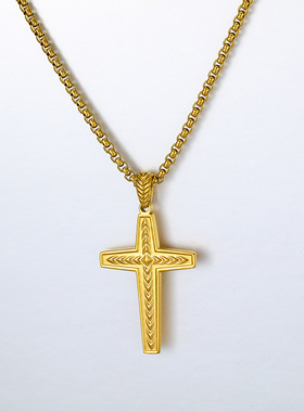 欧美十字架项链男女ins潮嘻哈复古不锈钢吊坠锁骨链T恤配链饰品