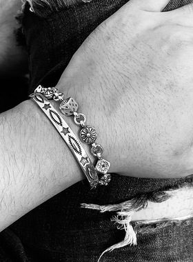 时尚雕花十字新款个性骰子十字架潮人流行朋克风欧美复古情侣手链