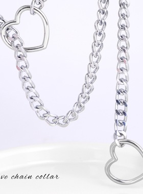 Night Doll*项圈项链窒息感choker铁链k9情侣男女m牵引