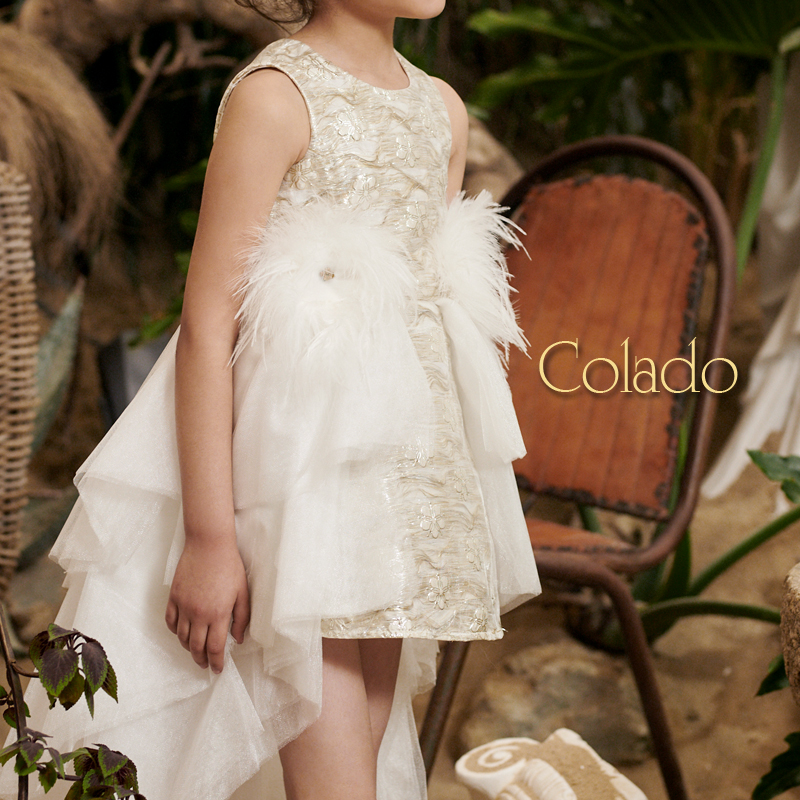 Colado高端定制女童公主裙晚礼服女儿童走秀主持人钢琴表演演出服 - 图0