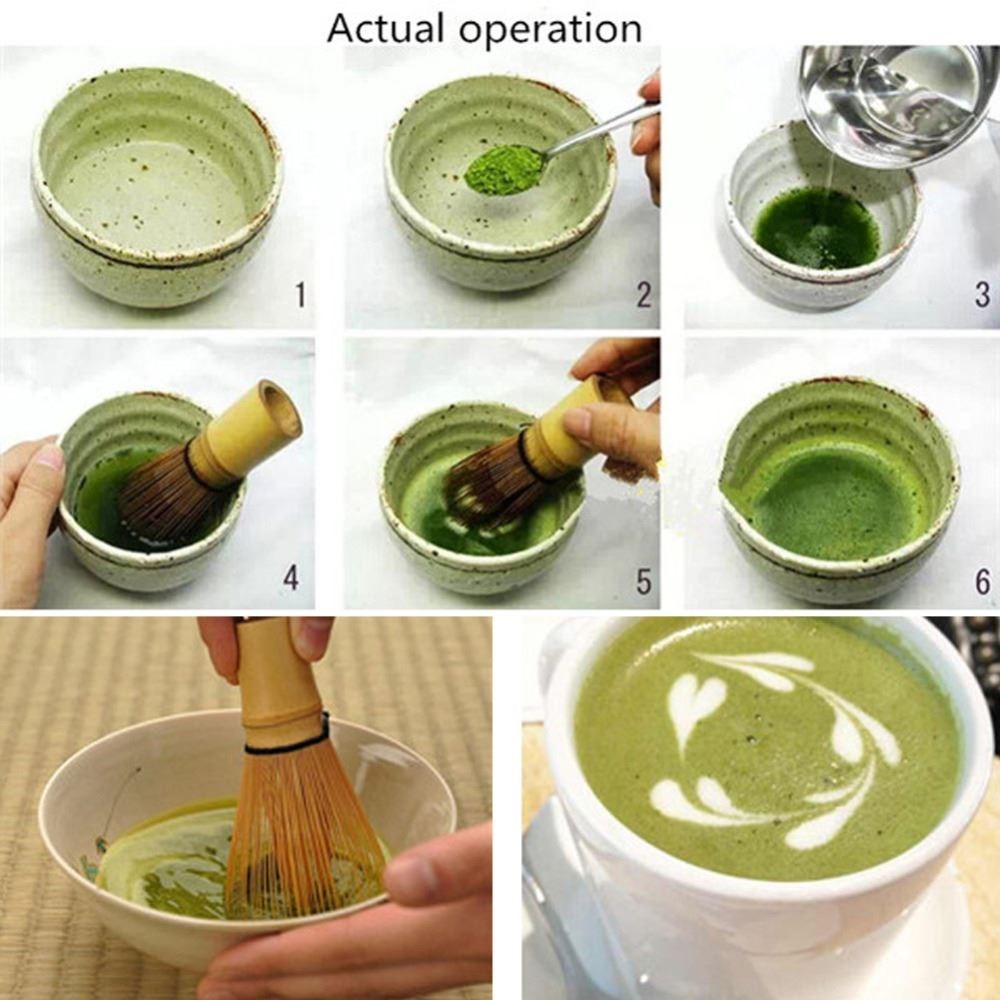 japanese ceremony bamboo 64 matcha powder whisk green tea ch-图3