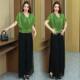 ເສື້ອຍືດຄໍ V ພິມ chiffon ແມ່ຍິງແຂນສັ້ນ 2025 ເສື້ອ bat ລະດູຮ້ອນໃຫມ່ ແອວ slim ສັ້ນແມ່ຍິງເທິງ
