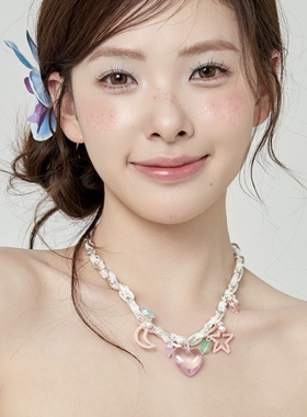 Starfire原创多巴胺爱心吊坠项链女款2025新款夏日度假挂脖配饰女