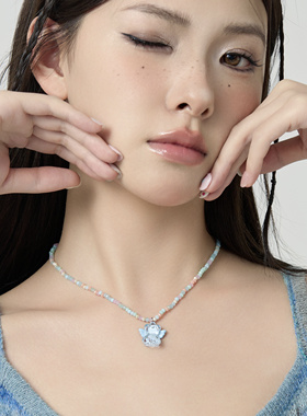 Starfire彩色串珠项链天使小熊少女心甜酷甜美多巴胺童趣锁骨链女