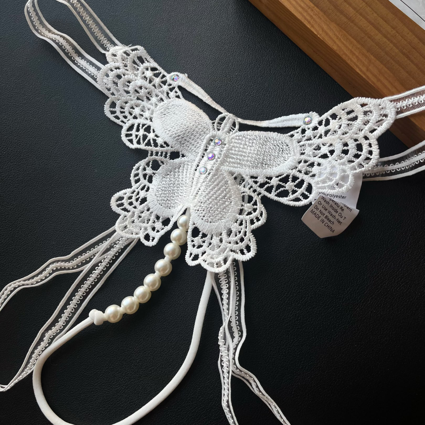 珍珠性感内裤蝴蝶形诱惑蕾丝丁字裤女细边开裆纯欲T裤,淘宝优惠券,粉丝福利购,淘宝优惠卷