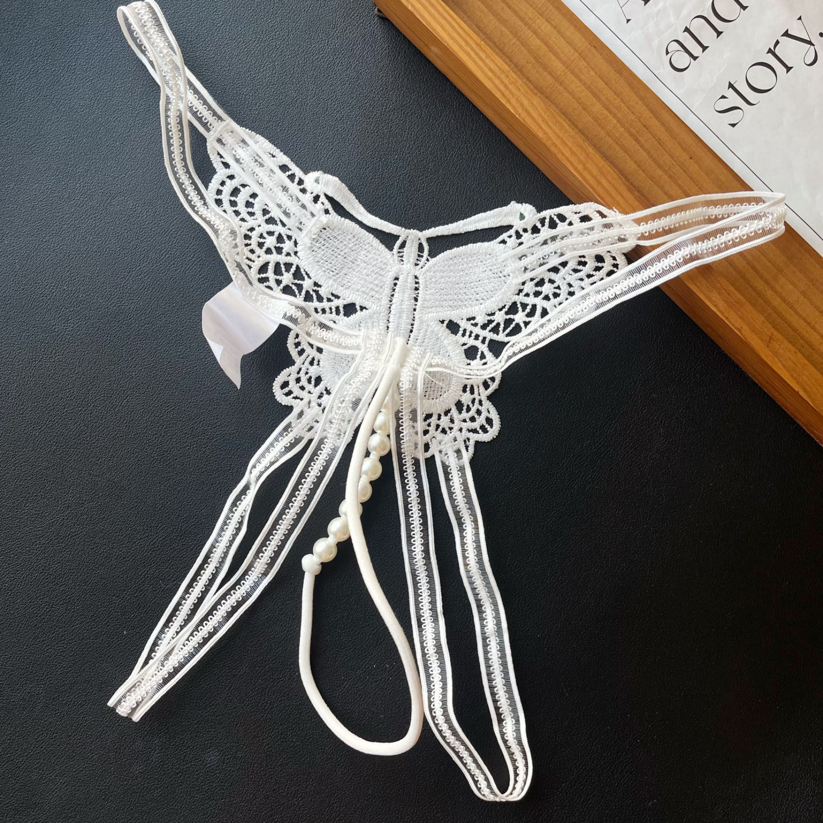 珍珠性感内裤蝴蝶形诱惑蕾丝丁字裤女细边开裆纯欲T裤,淘宝优惠券,粉丝福利购,淘宝优惠卷