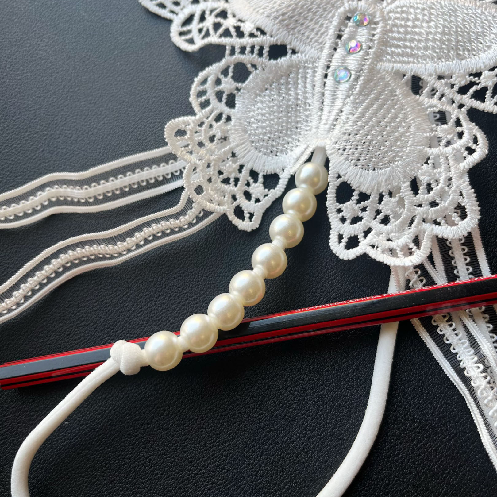 珍珠性感内裤蝴蝶形诱惑蕾丝丁字裤女细边开裆纯欲T裤,淘宝优惠券,粉丝福利购,淘宝优惠卷