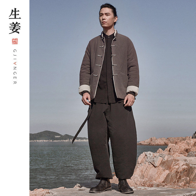 【新年福利】生姜原创男装中式宽松中式对襟一字扣棉服12845302B,淘宝优惠券,粉丝福利购,淘宝优惠卷