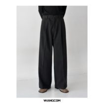 WANGCOM) Extremely simple hair mill wool Western pants Advanced texture 100 Lap Straight Barrel Casual Long Pants Loose Winter Man