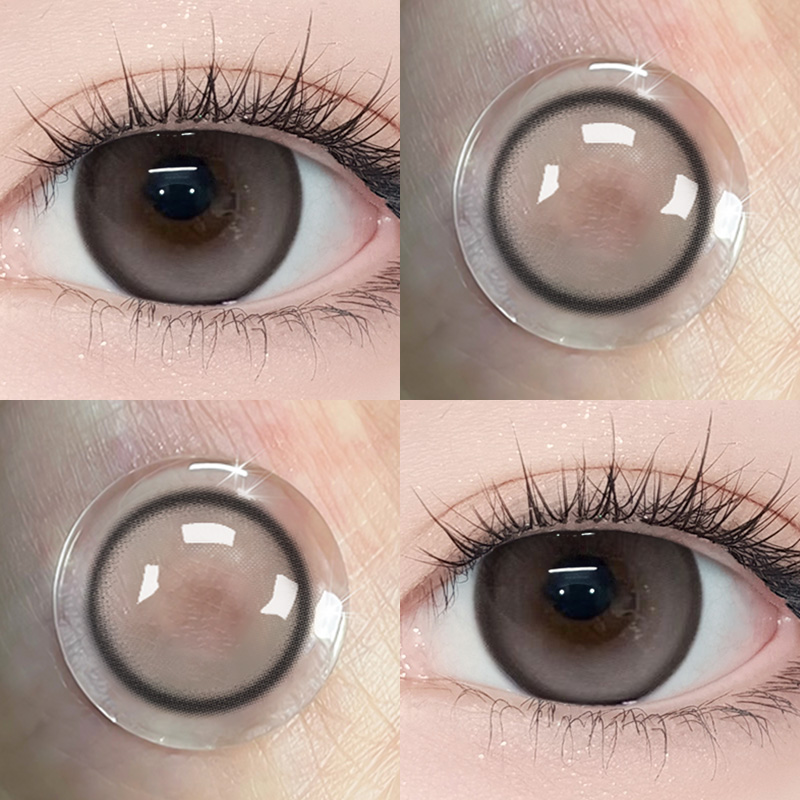 日抛10片装奶球黑美瞳日常素颜14.5mm大直径隐形眼镜近视度数3xx - 图0