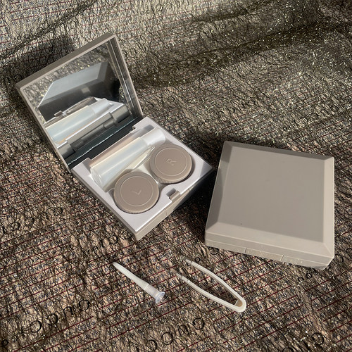 纯色便携隐形眼镜盒小巧可爱ins少女心简约个性伴侣盒美瞳盒子zy - 图3