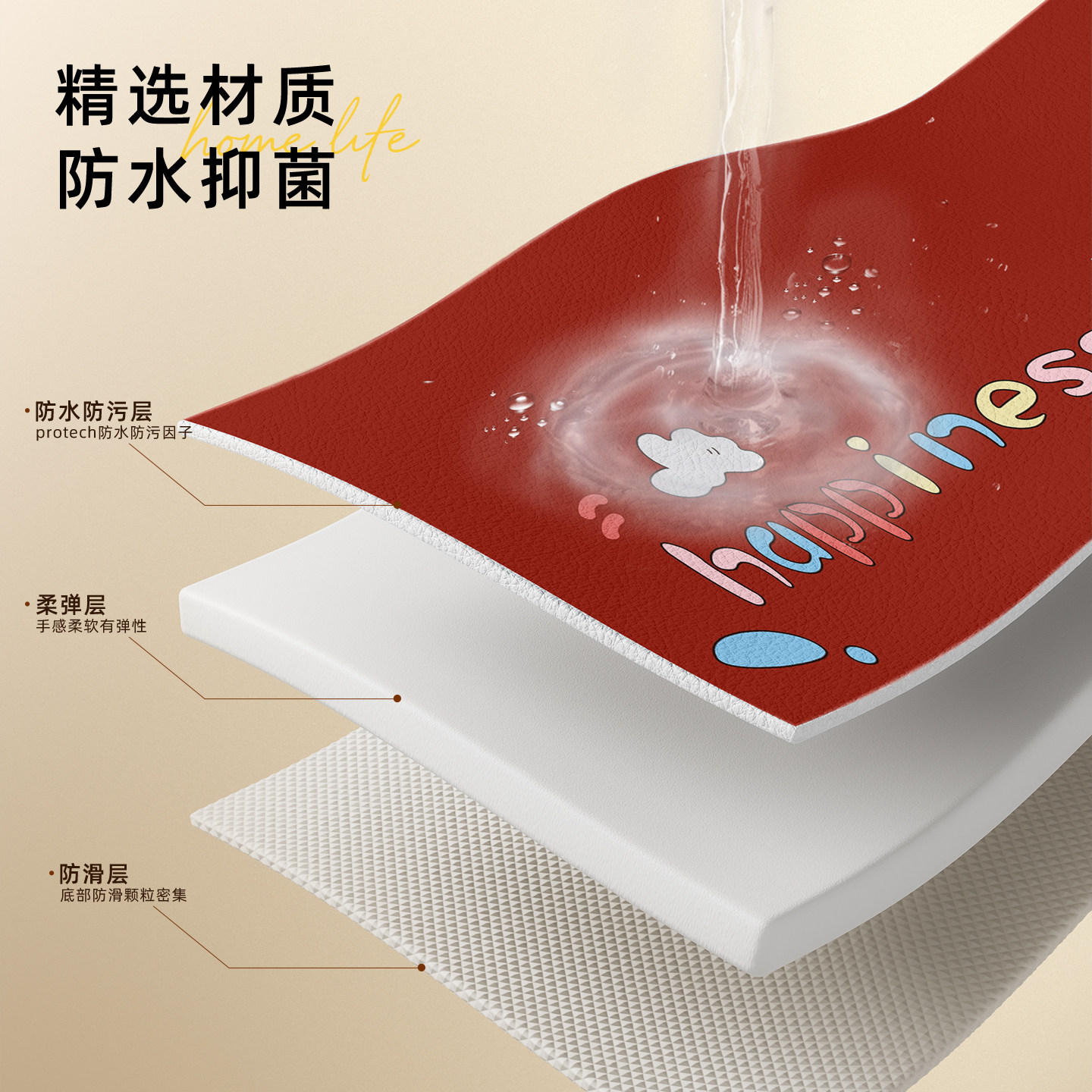 轻奢高级感2026新款喜庆餐边柜垫防水防油防刮台面保护套四季通用,淘宝优惠券,粉丝福利购,淘宝优惠卷