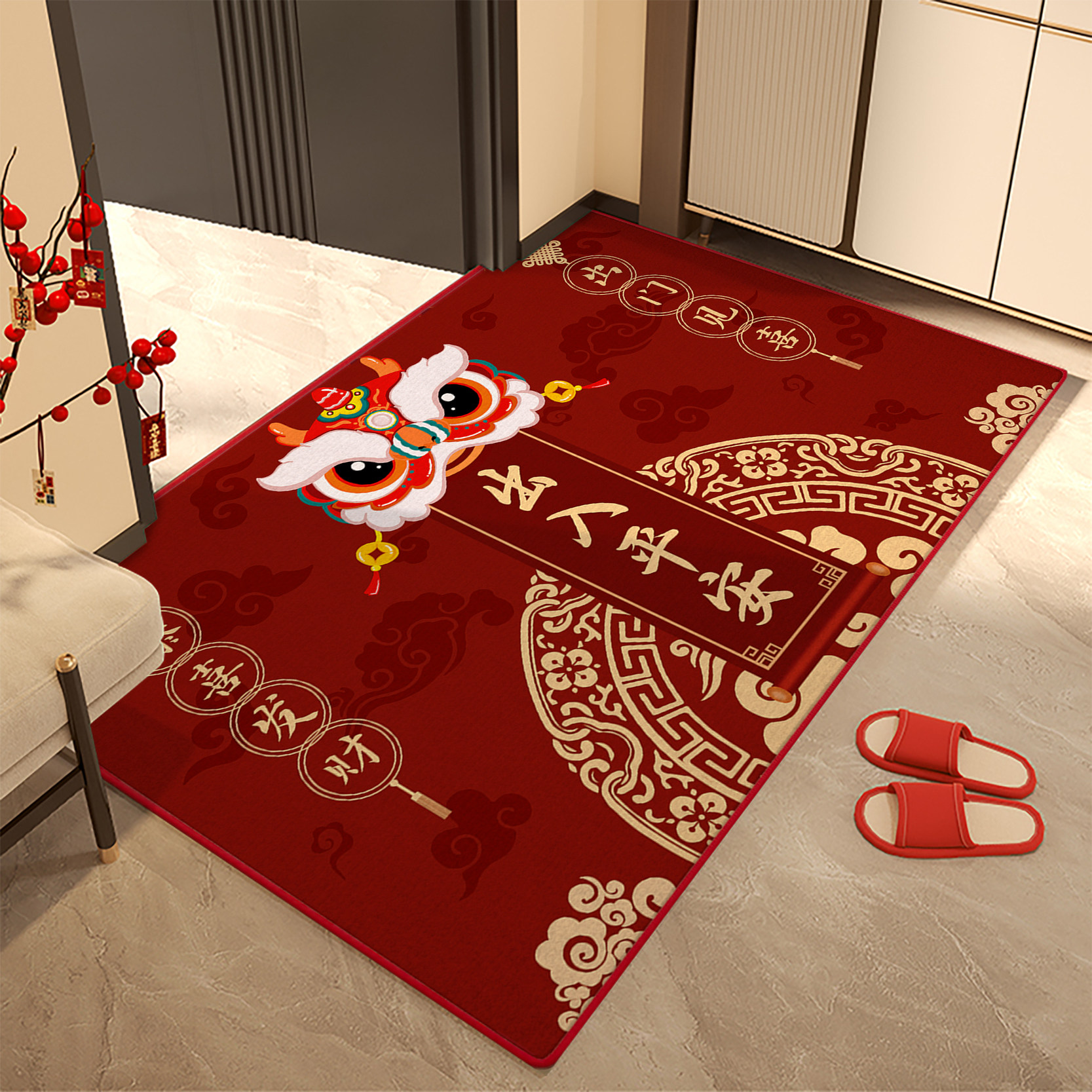 【2024新年家用喜庆入户地垫】防滑玄关蹭土进门口垫厕所吸水脚垫,淘宝优惠券,粉丝福利购,淘宝优惠卷