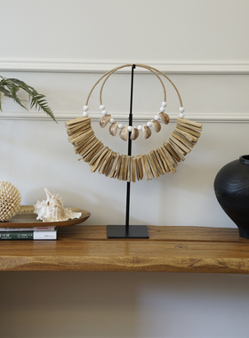 以手造物。原创手工波西米亚巴玄关装饰贝壳摆件酒店样板房软装