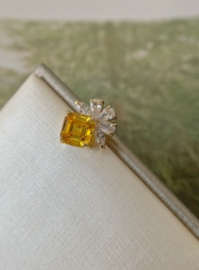 Lyco 精工镀18K金耳钉耳夹无耳洞高质感黄水晶显白礼花文艺甜美