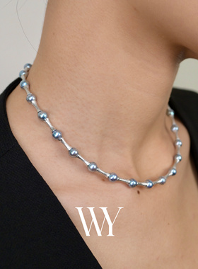 WY珍珠项链情侣款天然海水大溪地真多麻颈链原创设计甜酷风哥特风