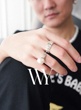 WY对戒新款海水澳白戒指海水巴洛克珍珠个性百搭戒指