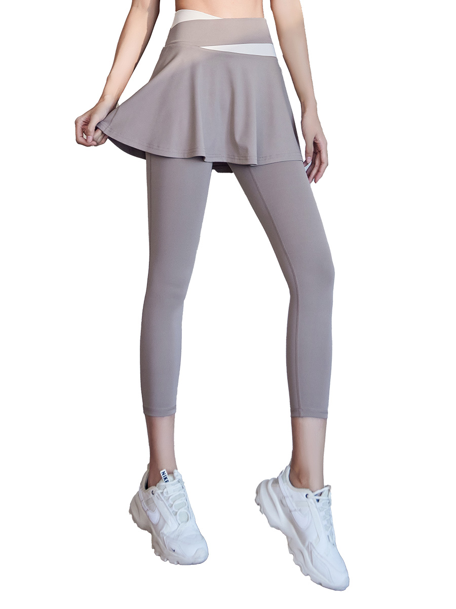 假两件运动长裤女春秋新款高腰防走光健身裤羽毛球服跑步瑜伽裤裙,淘宝优惠券,粉丝福利购,淘宝优惠卷