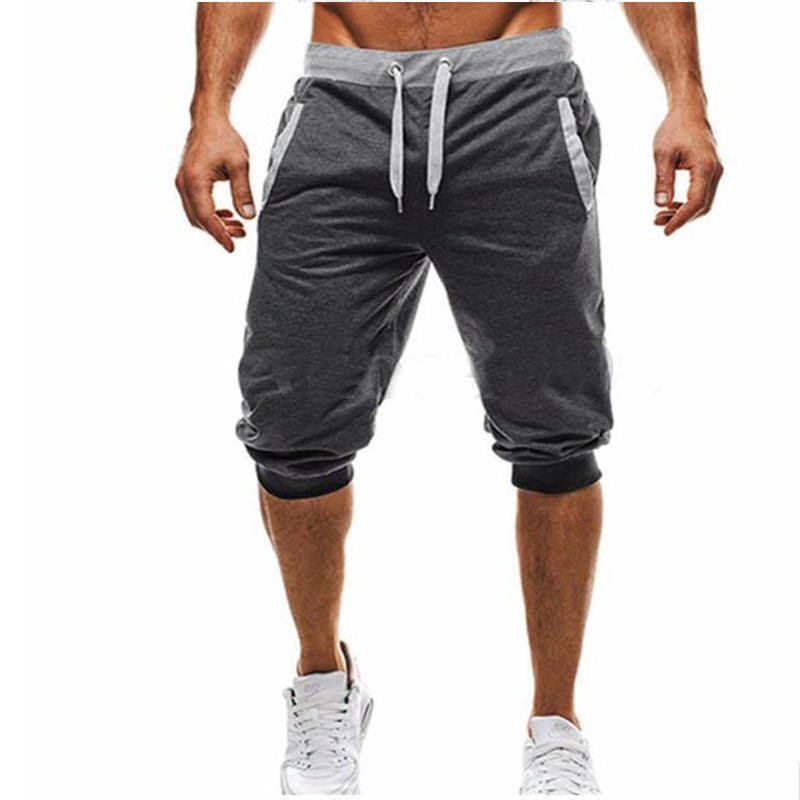 2022 Summer Men's Casual Men's Knee Long Shorts Color Patchw - 图1