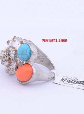 欧美风白金色满钻戒指甩卖厂