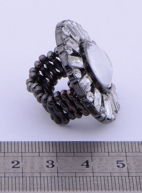 外贸原单白色钻精美弹力戒指质感好03