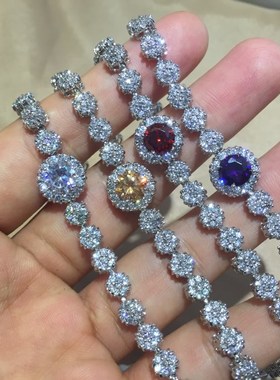 韩国高级感微镶满钻锆石水晶手链