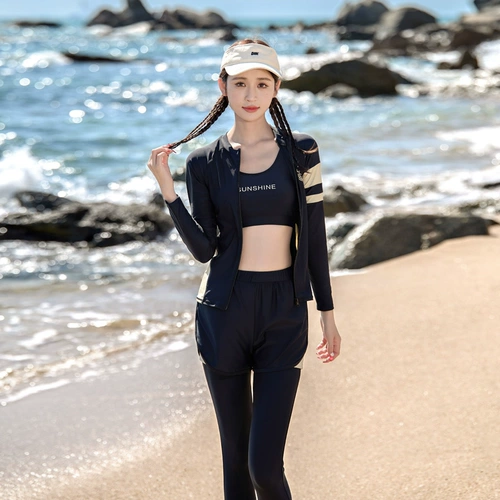 Раздельный купальник, лонгслив, штаны, защита от солнца