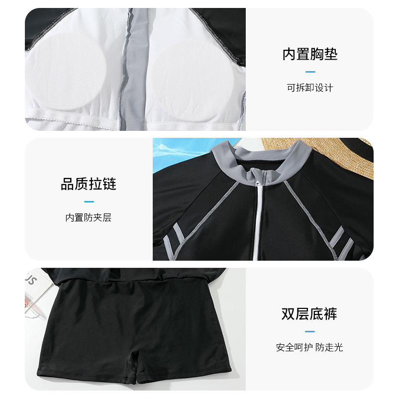2022新款爆款连体微胖女孩显瘦遮肚泳衣女