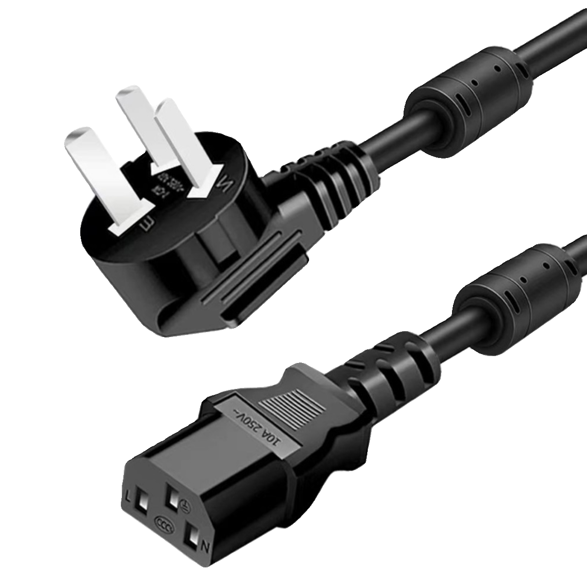 纯铜国标3C认证10A品字尾AC线 C13带双磁环屏蔽医疗电源线抗干扰,淘宝优惠券,粉丝福利购,淘宝优惠卷