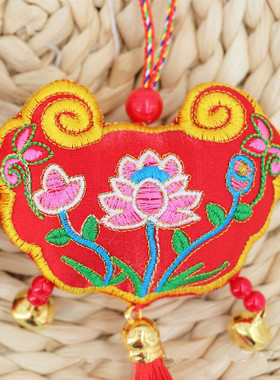 端午节项圈绳艾草长命锁香包挂件