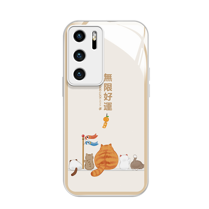 诸事顺利猫咪适用华为p40手机壳p50pro新款p30可爱p40pro+高级感p30por液态玻璃女款全包高档网红爆款保护套 - 图0