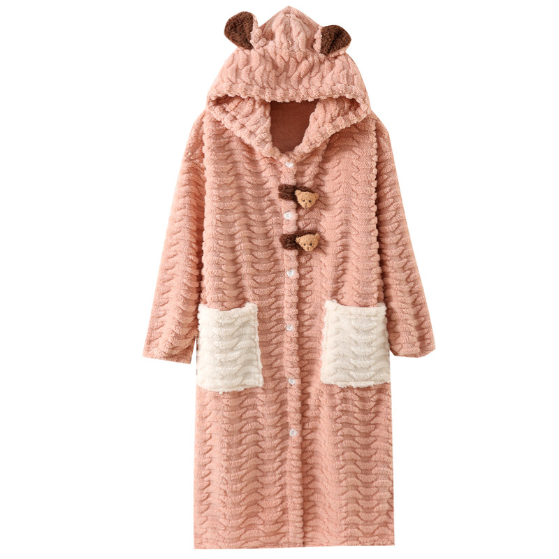 2025新款女士睡衣秋冬季珊瑚绒加厚加绒浴袍睡袍晨袍家居服套装,淘宝优惠券,粉丝福利购,淘宝优惠卷